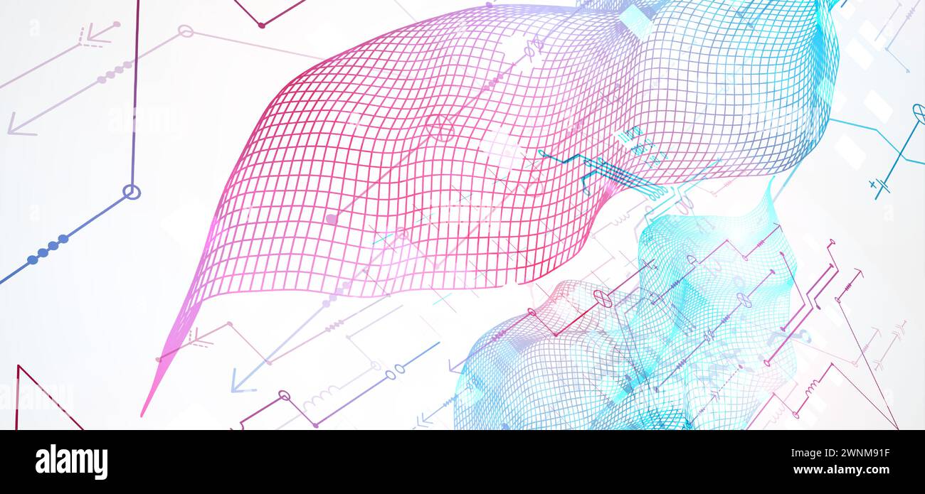 Wireframe Big Data concept. Abstract digital futuristic vector ...