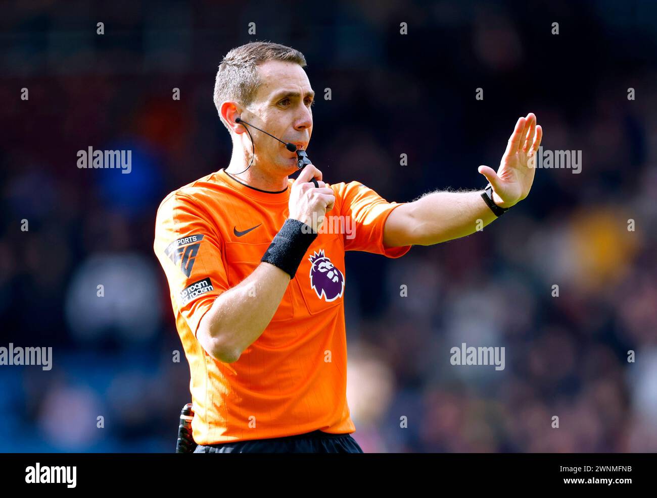 Referee David Coote during the Premier League match at Turf Moor