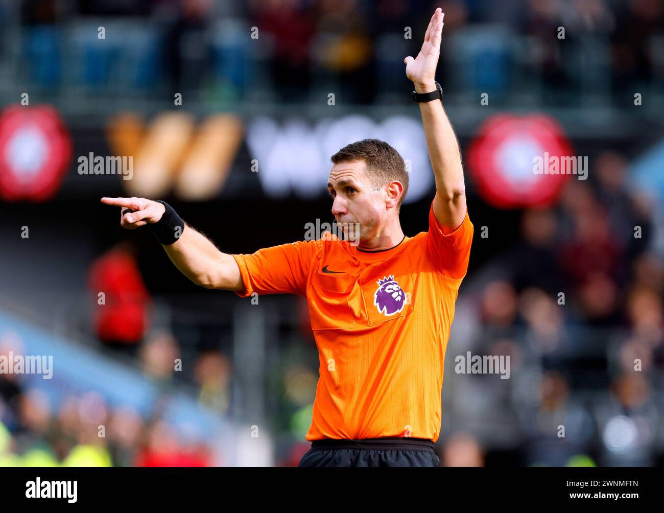 Referee David Coote during the Premier League match at Turf Moor