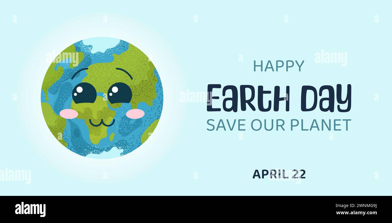 Happy Earth day. Vector illustration in flat style Stock Vector Image ...