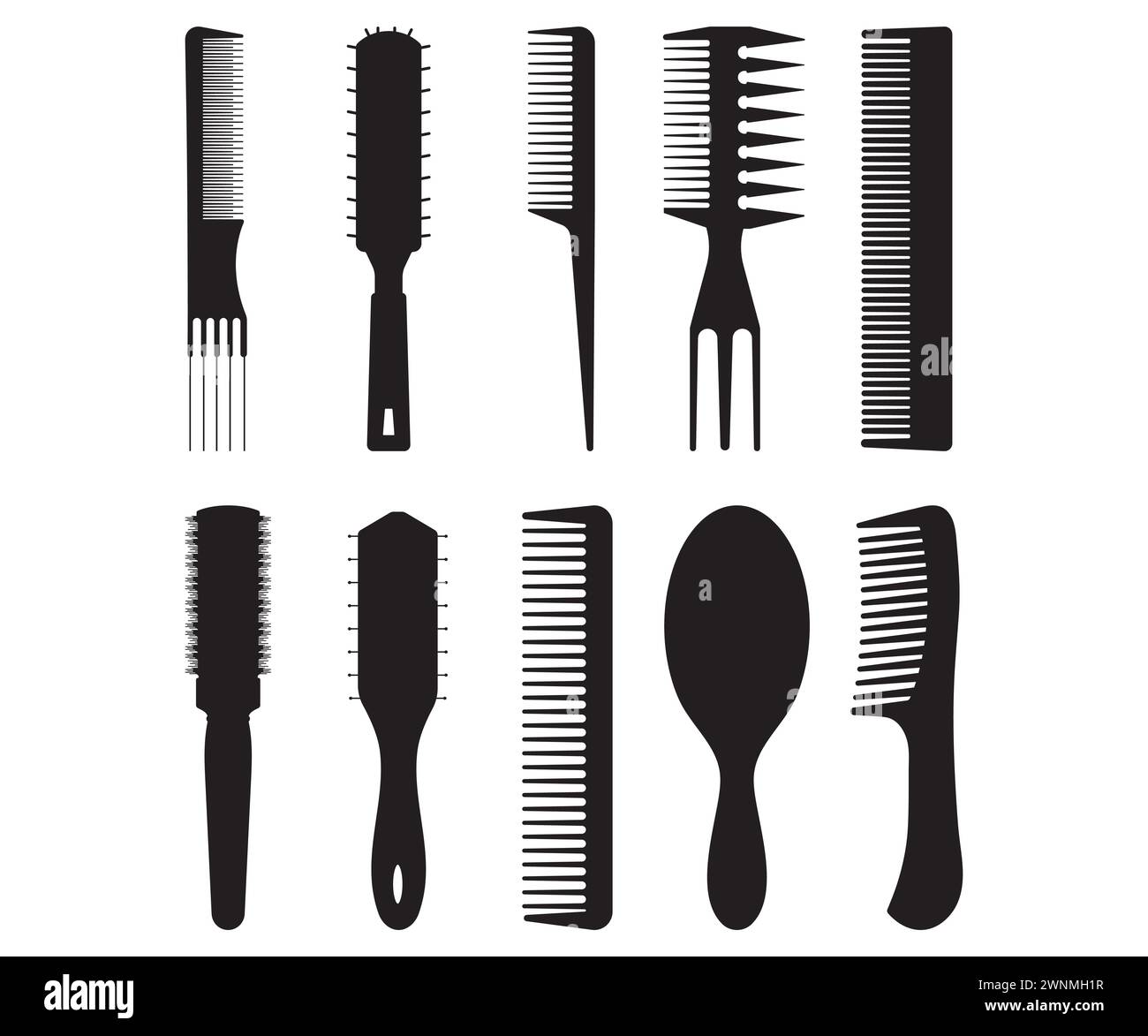 Comb Vector, Hair Comb Bundle, Hairdresser Tools, Comb Clipart, Hair Vector, Hairdresser Clipart, Fashion, Hairdresser Design Stock Vector