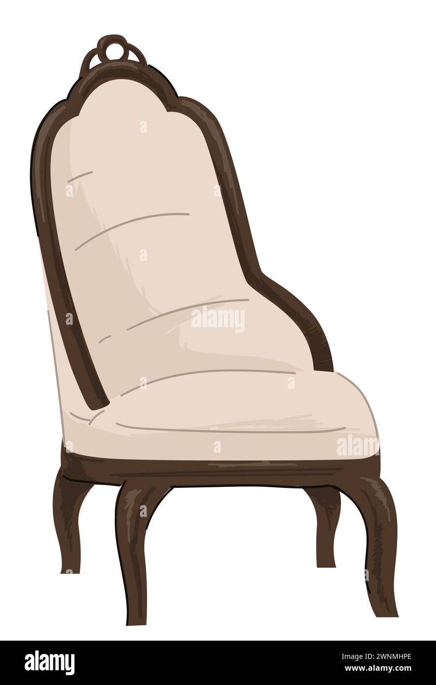 Retro old furniture of romanticism epoch vector Stock Vector