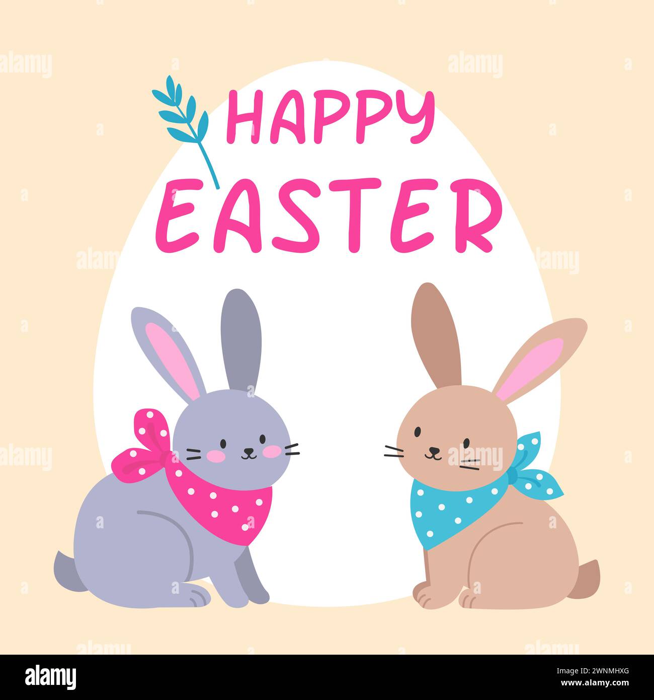 Two ears for two rabbits Stock Vector Images - Alamy