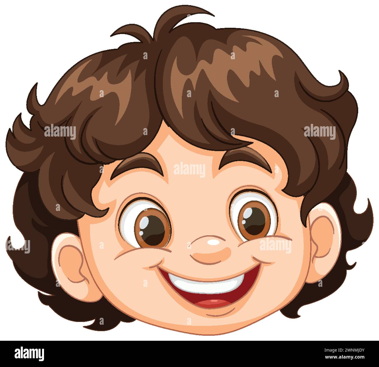 Vector illustration of a happy, smiling young boy Stock Vector Image ...