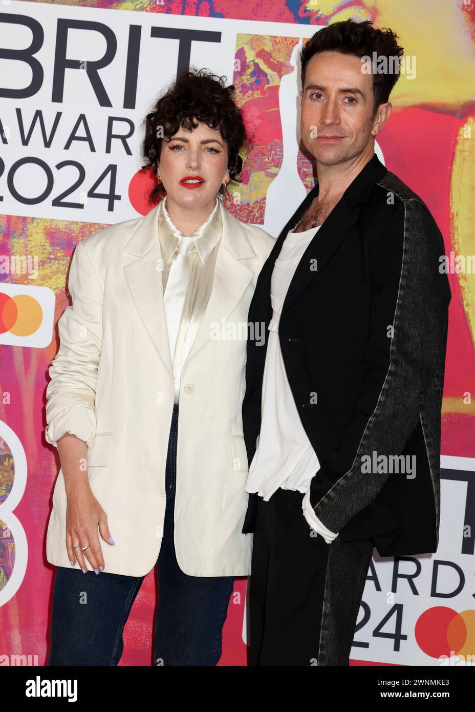 London, UK. 02nd Mar, 2024. Annie Mac and Nick Grimshaw attend the BRIT