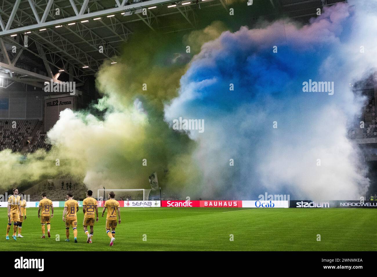 Stockholm, Sverige. 03rd Mar, 2024. 240303 IFK Göteborgs supportrar med ...