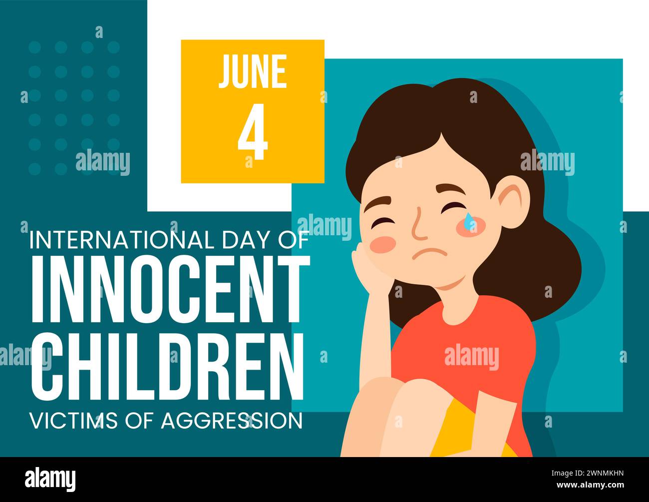 Innocent Children Victims of Aggression Social Media Background Hand Drawn Templates Illustration Stock Vector