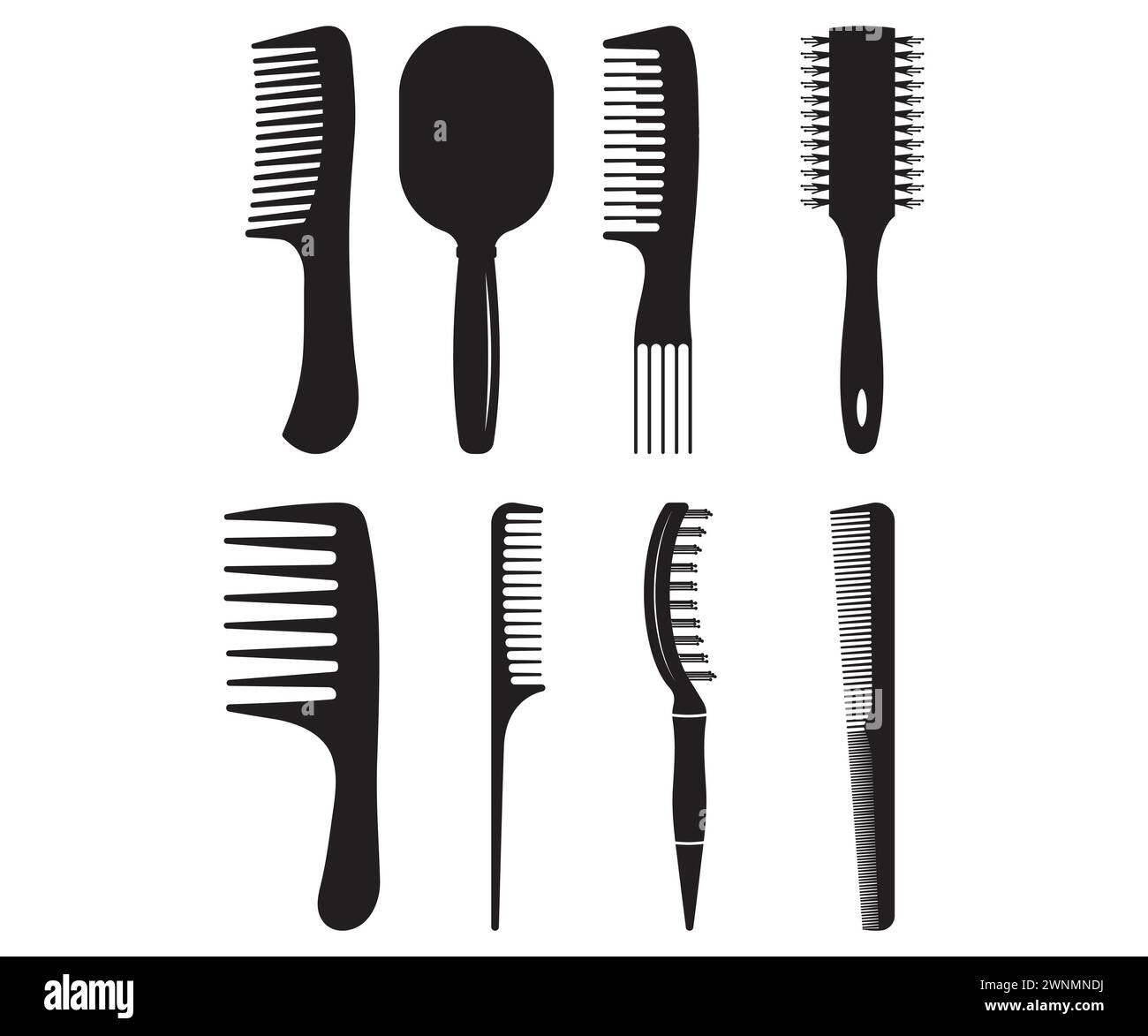 Comb Vector, Hair Comb Bundle, Hairdresser Tools, Comb Clipart, Hair Vector, Hairdresser Clipart, Fashion, Hairdresser Design Stock Vector