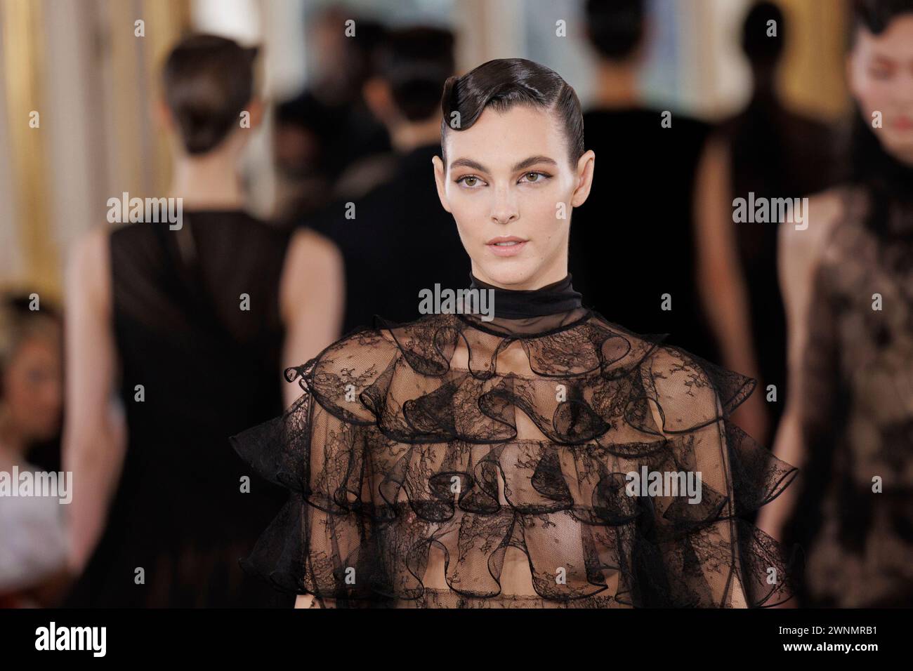 Vittoria Ceretti wears a creation as part of the Valentino Fall/Winter 20242025 readytowear