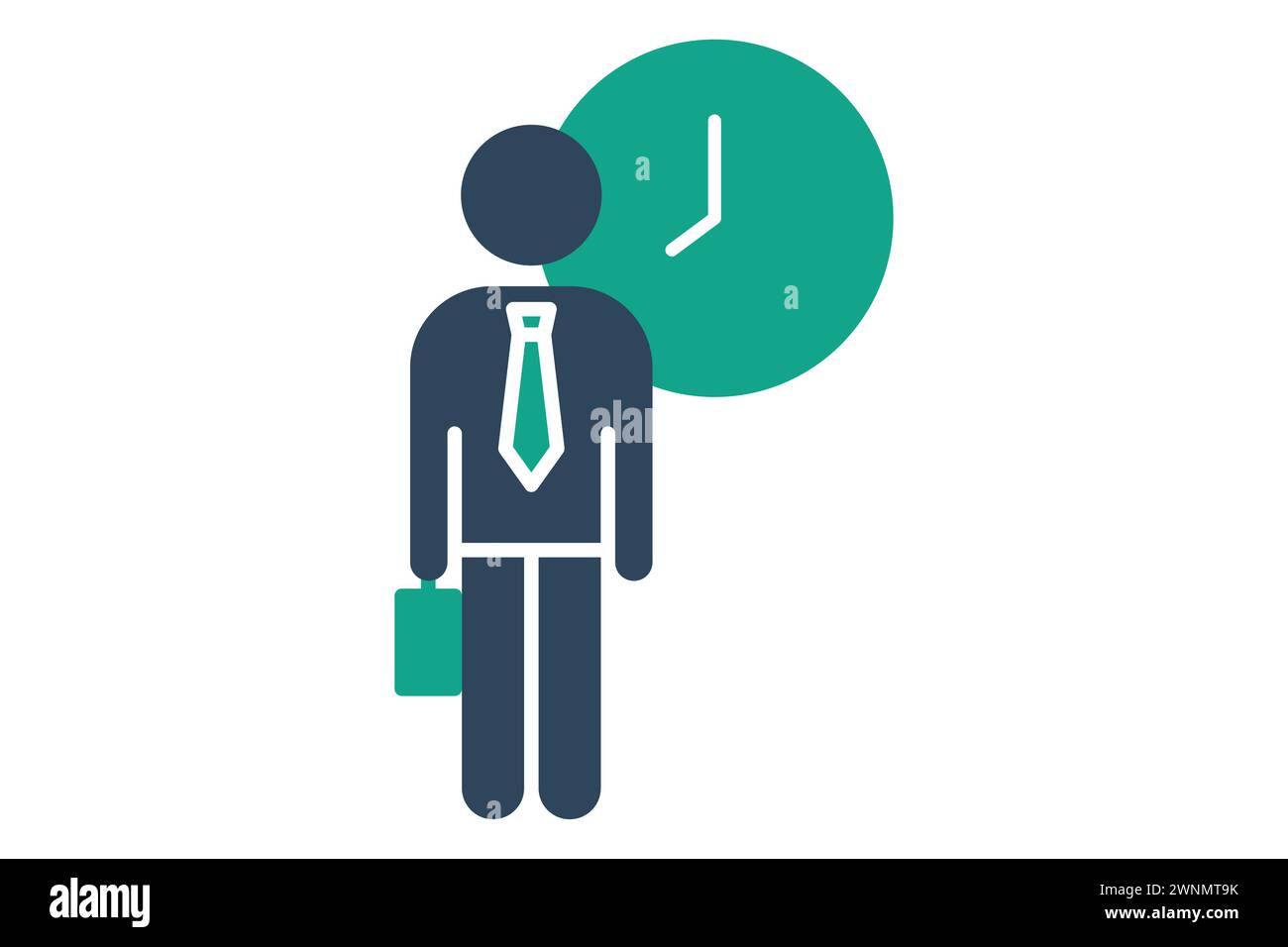 flexible work icon. people with clock. Ideal for showcasing flexible employment opportunities and modern work environments. solid icon style. element Stock Vector