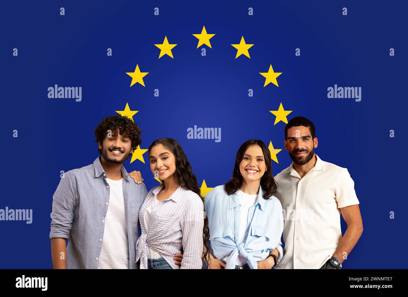 Diverse group four young adults hi-res stock photography and images - Alamy