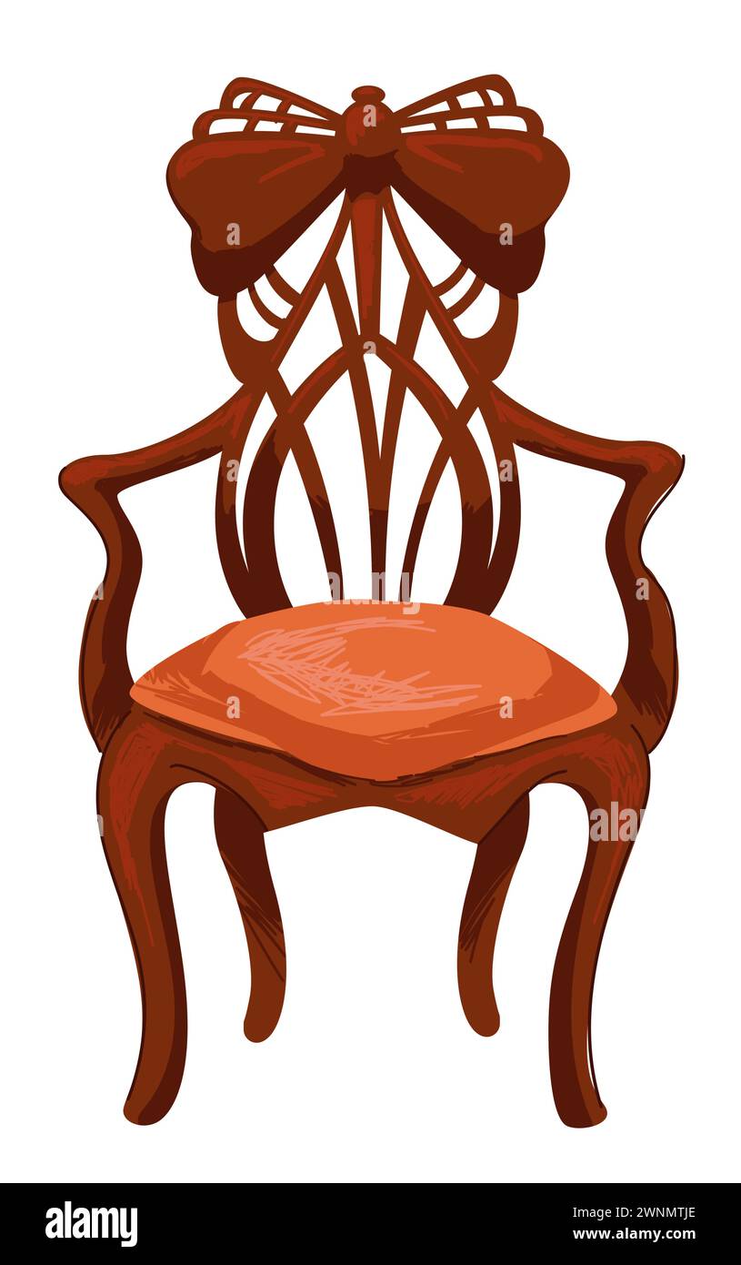 Retro old furniture, antique chair with carvings Stock Vector Image & Art Alamy