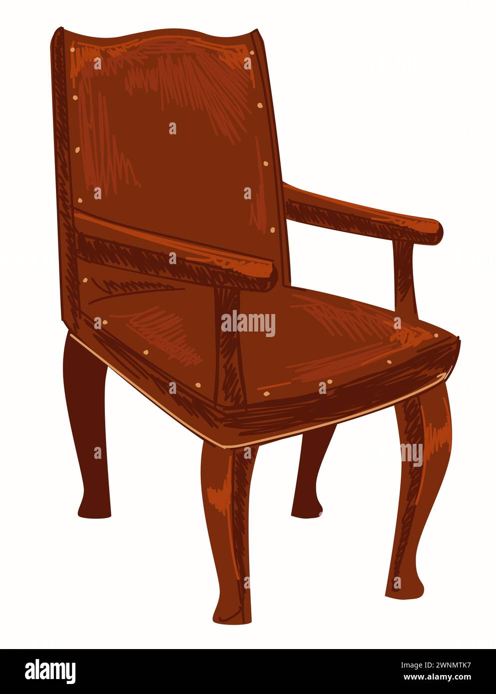 Old fashioned wooden chair, vintage furniture Stock Vector Image & Art
