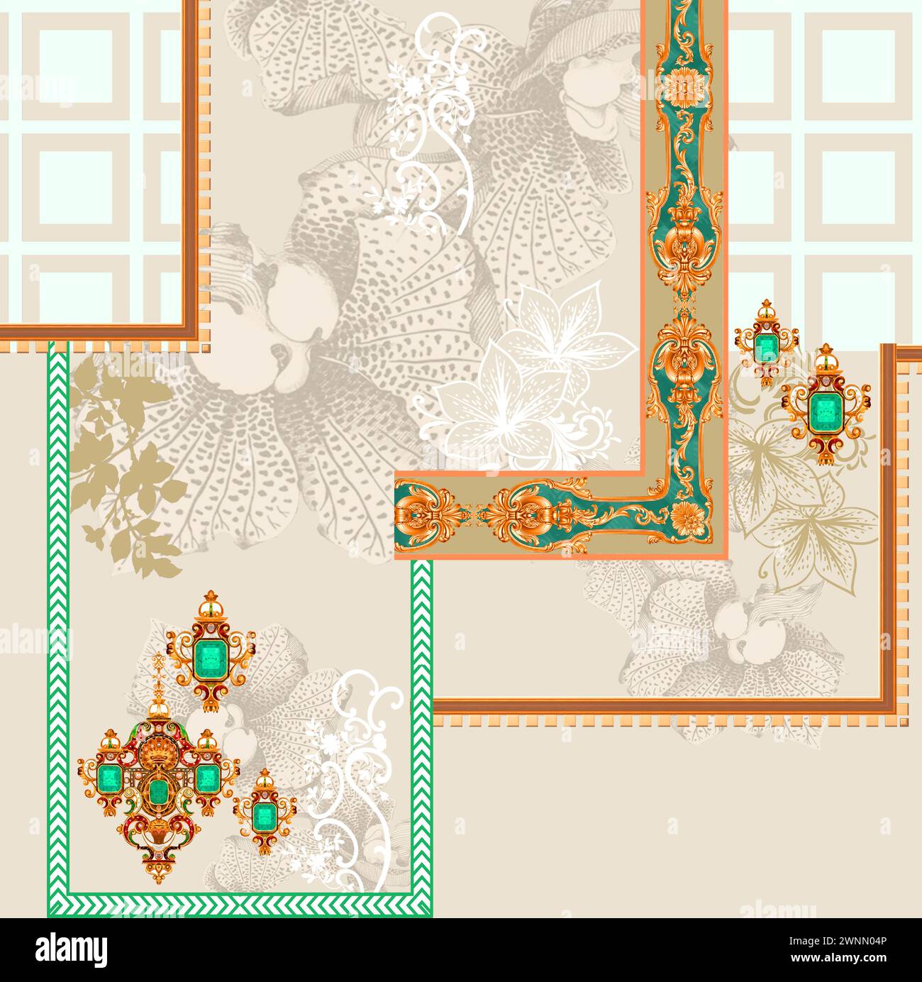textile digital design in beautiful color and beautiful style Stock Vector