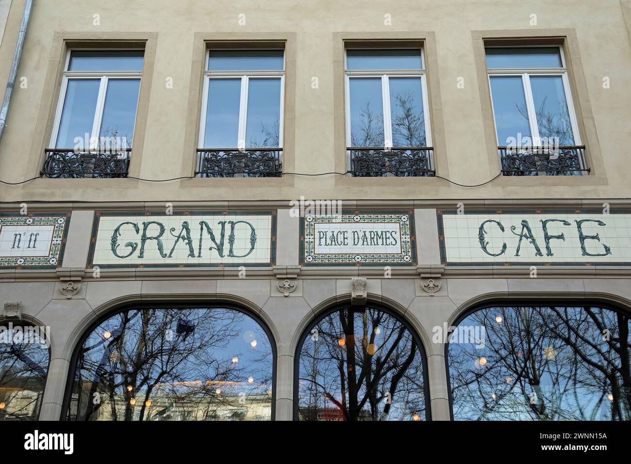 Le Grand Cafe in Luxembourg Stock Photo