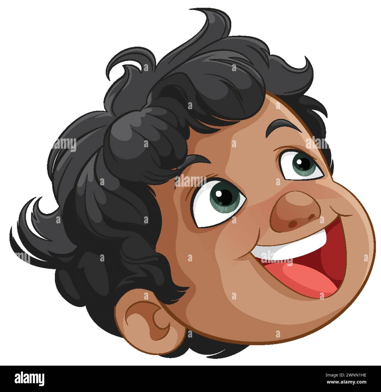 Vector illustration of a happy, smiling young boy Stock Vector Image ...