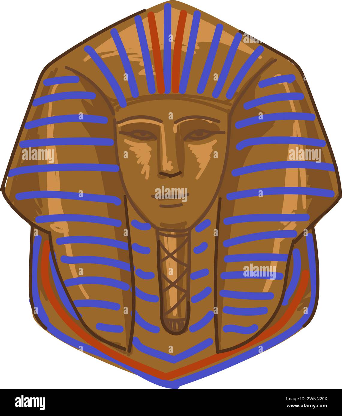 Tutankhamun gold tomb of pharaoh mummy vector stock vector image art