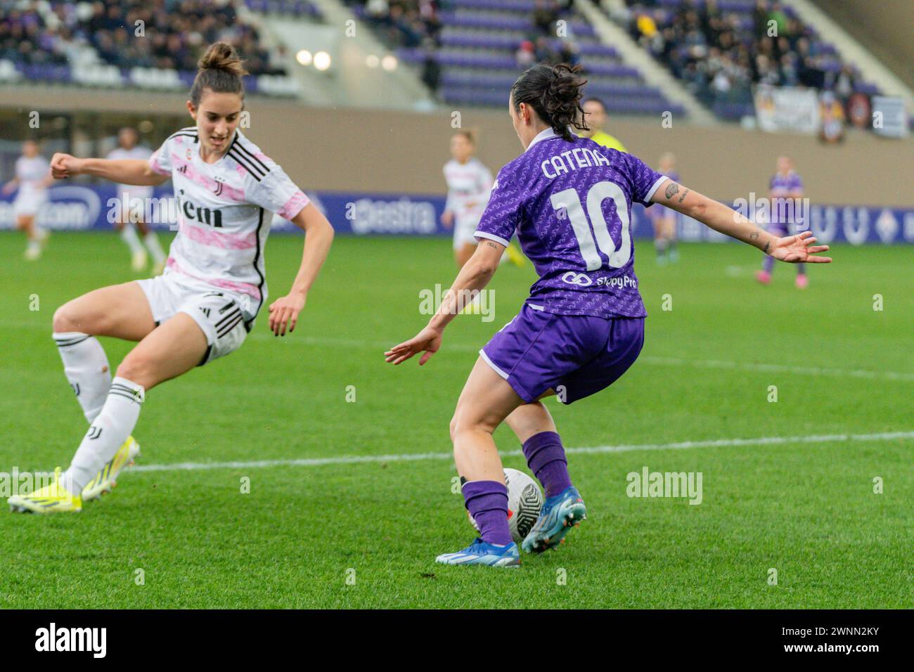 Florence, Italy. 03rd Mar, 2024. Florence, Italy, March 3rd 2024: Michela Catena (10 Fiorentina) during the Coppa Italia Women semi-finals match between Fiorentina Women and Juventus Women at Viola Park in Florence, Italy. (Sara Esposito/SPP) Credit: SPP Sport Press Photo. /Alamy Live News Stock Photo