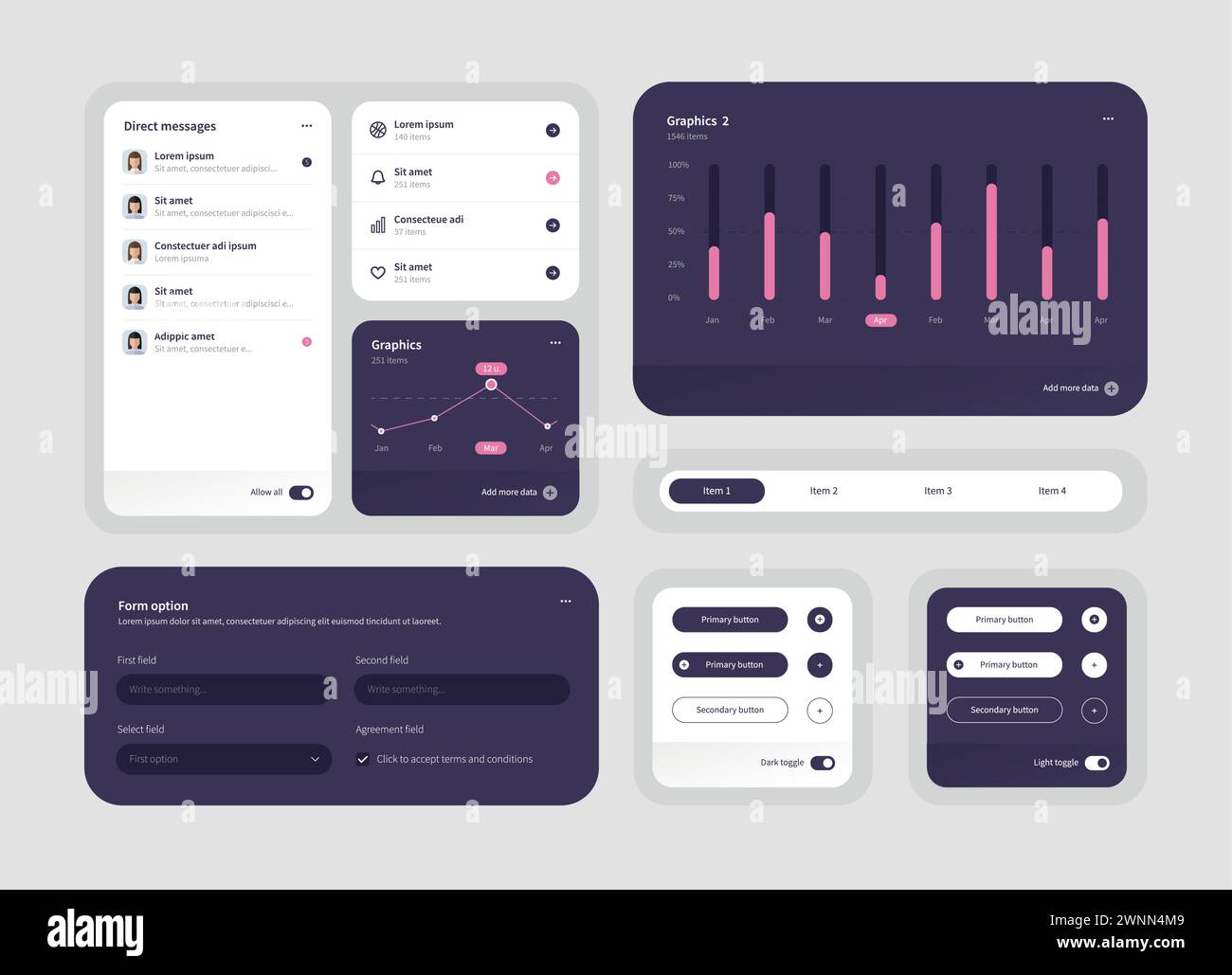 Elegant Collection of ui ux elements for web design, app design. Ux ...
