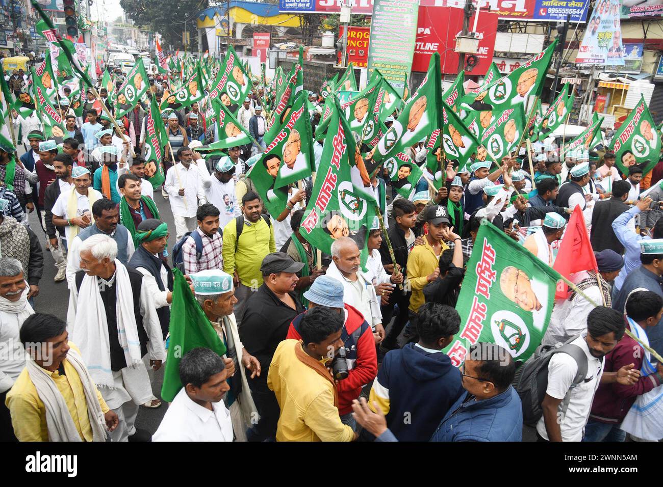 PATNA, INDIA - MARCH 3: RJD supporters taking out rally during RJD's ...