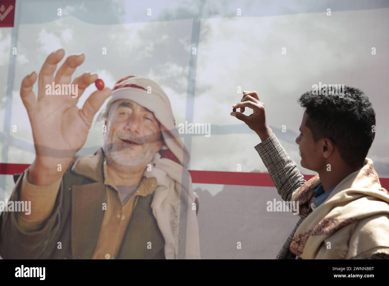 Sanaa, Sanaa, Yemen. 3rd Mar, 2024. 03 March 2024 : A man holds a