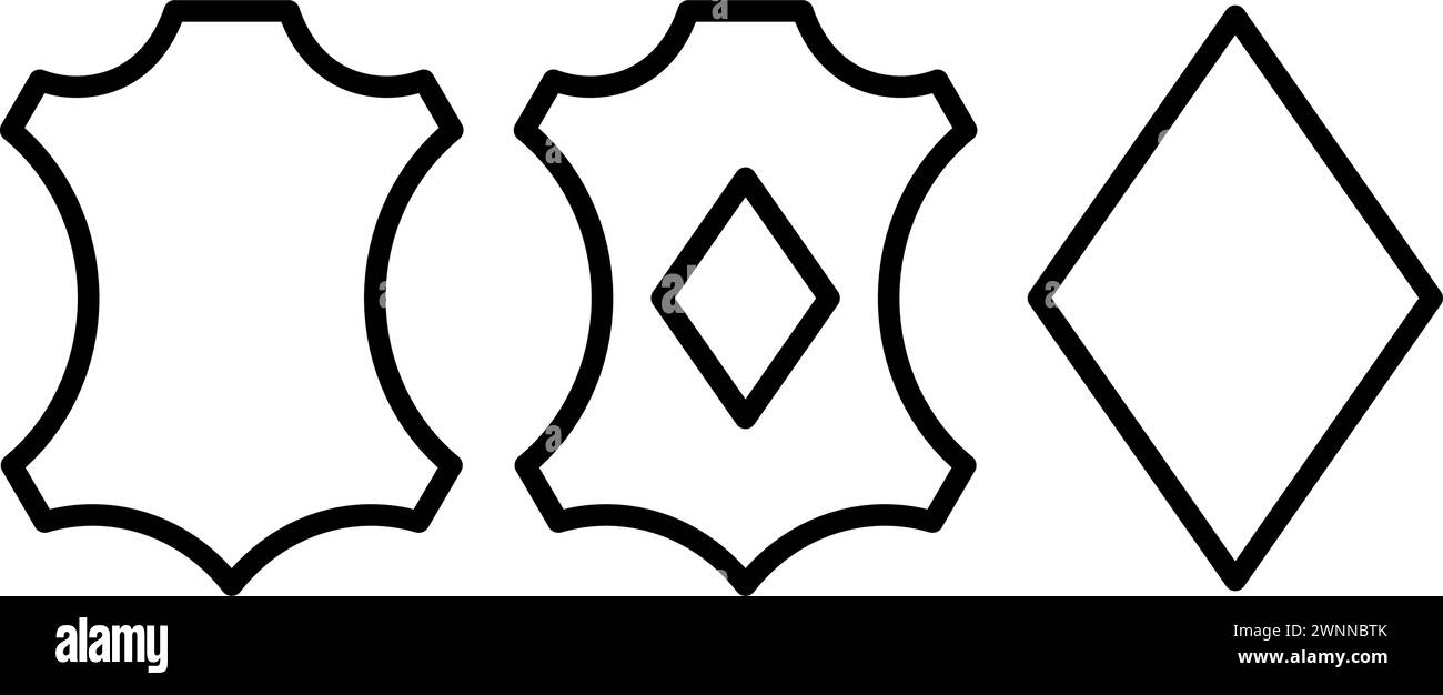 Genuine and artificial leather icon set Stock Vector