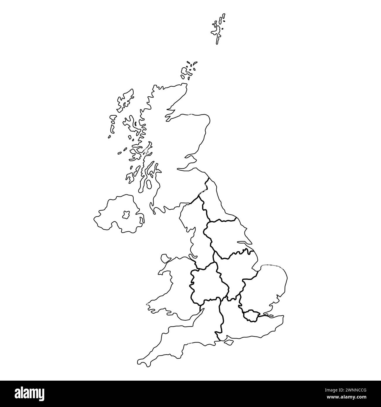 The United Kingdom of Great Britain and Northern Ireland map, detailed web vector illustration . Stock Vector
