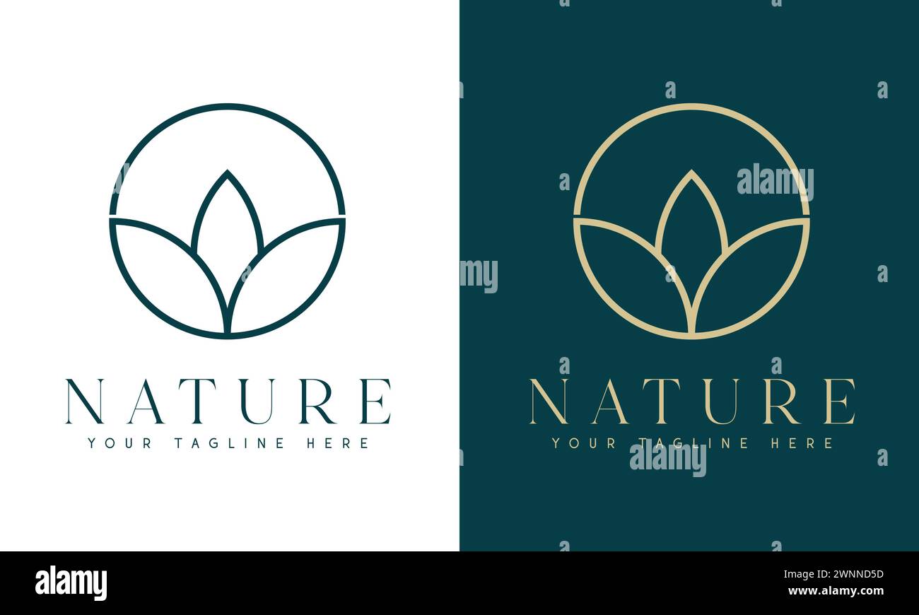 Nature Leaf Logo Design Minimal Leaf Logotype Stock Vector Image & Art ...