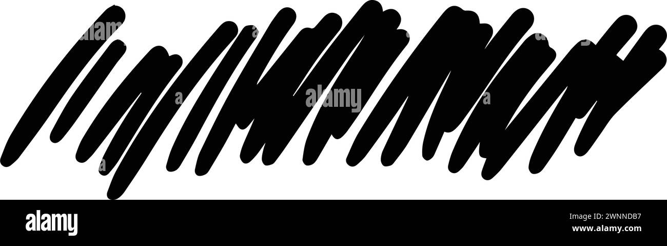 Brush stroke line element, grunge charcoal hand drawn hatches scribble ...