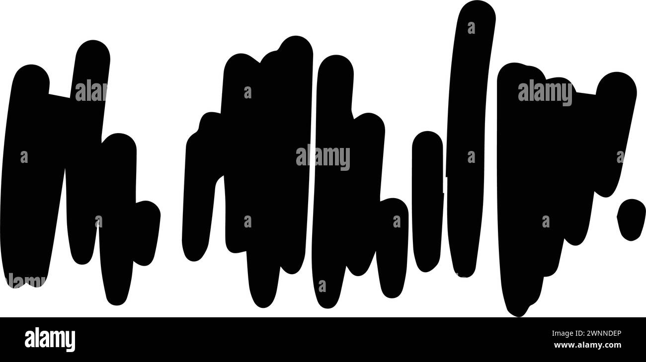 Brush stroke line element, grunge charcoal hand drawn hatches scribble ...