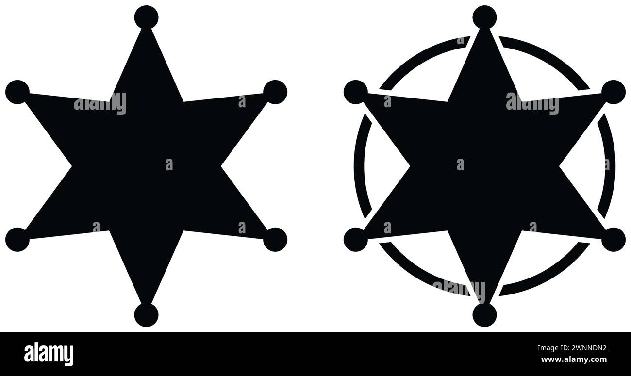 Sheriff star icon set basic simple design Stock Vector