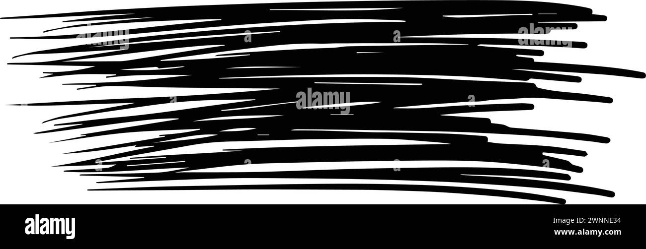 Brush stroke line element, grunge charcoal hand drawn hatches scribble ...