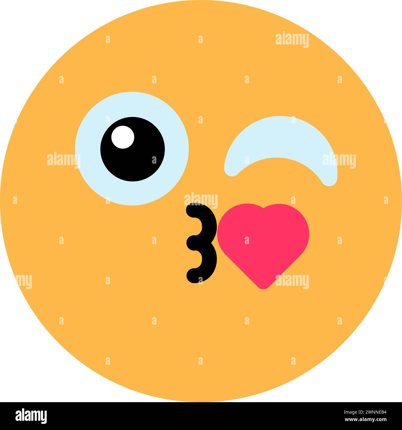 Party Circle Emoji winks eye and sends an air kiss, birthday symbol