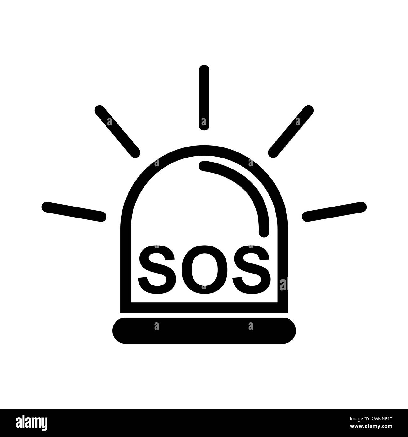 SOS help icon, safety support alert flat design, save vector ...