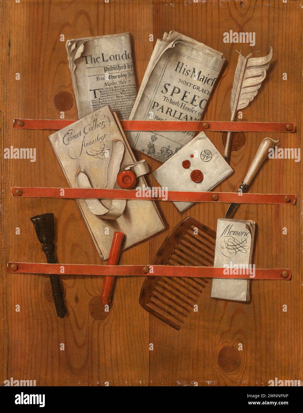A Letter Rack.  Edward Collier. 1695. Stock Photo