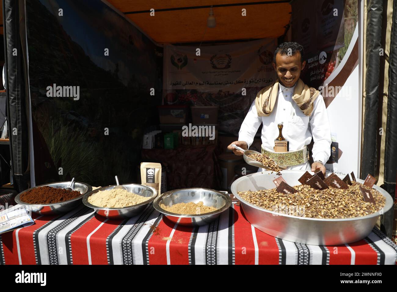 Sanaa, Sanaa, Yemen. 3rd Mar, 2024. 03 March 2024, A Yemeni seller