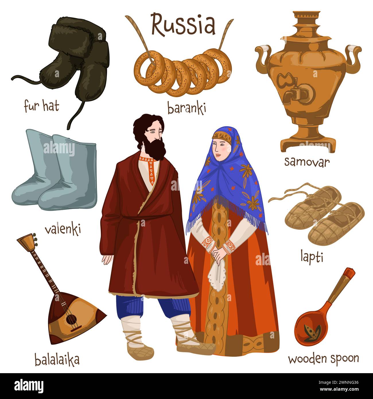 Russia traditions and culture of old times vector Stock Vector