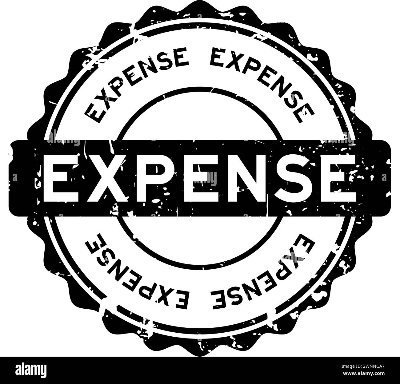 Grunge black expense word round rubber seal stamp on white background Stock Vector