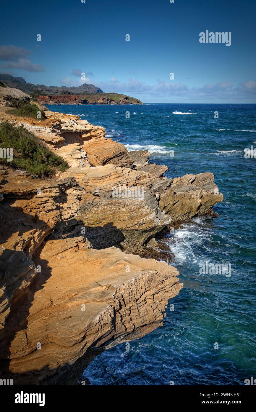 The rugged south coast of Kauai, Hawaii. Stock Photo