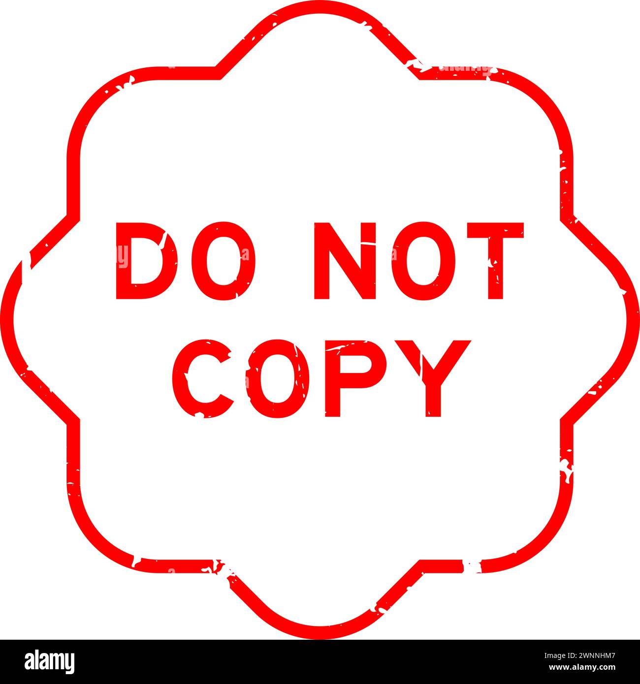 Grunge red do not copy word rubber seal stamp on white background Stock ...