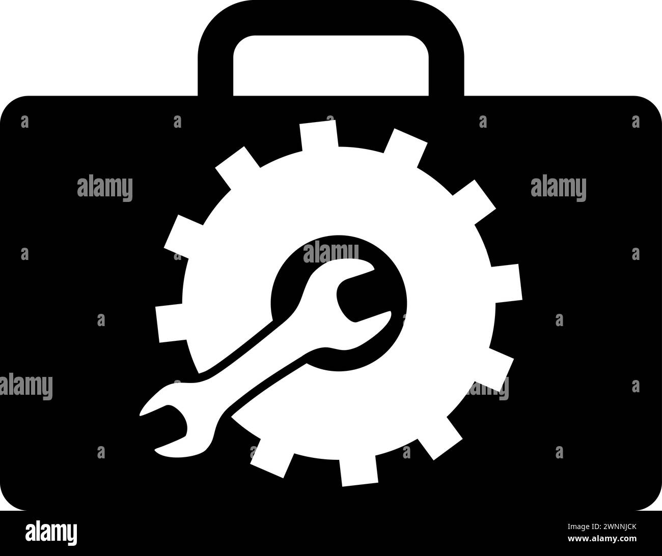 Silhouette of Repair Kit Icon in Flat Style. Stock Vector