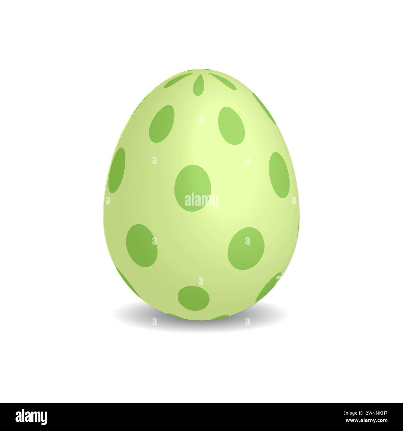 3D Easter egg with green dots Stock Vector