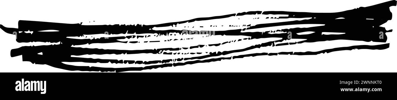 Brush stroke line element, grunge charcoal hand drawn hatches scribble ...