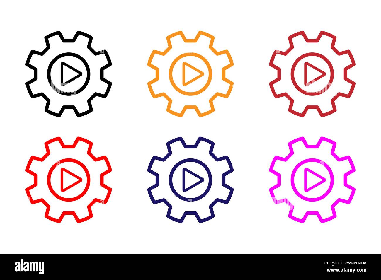 Video tings icon vector electronic devices collection for web, apps and UI. Stock Vector