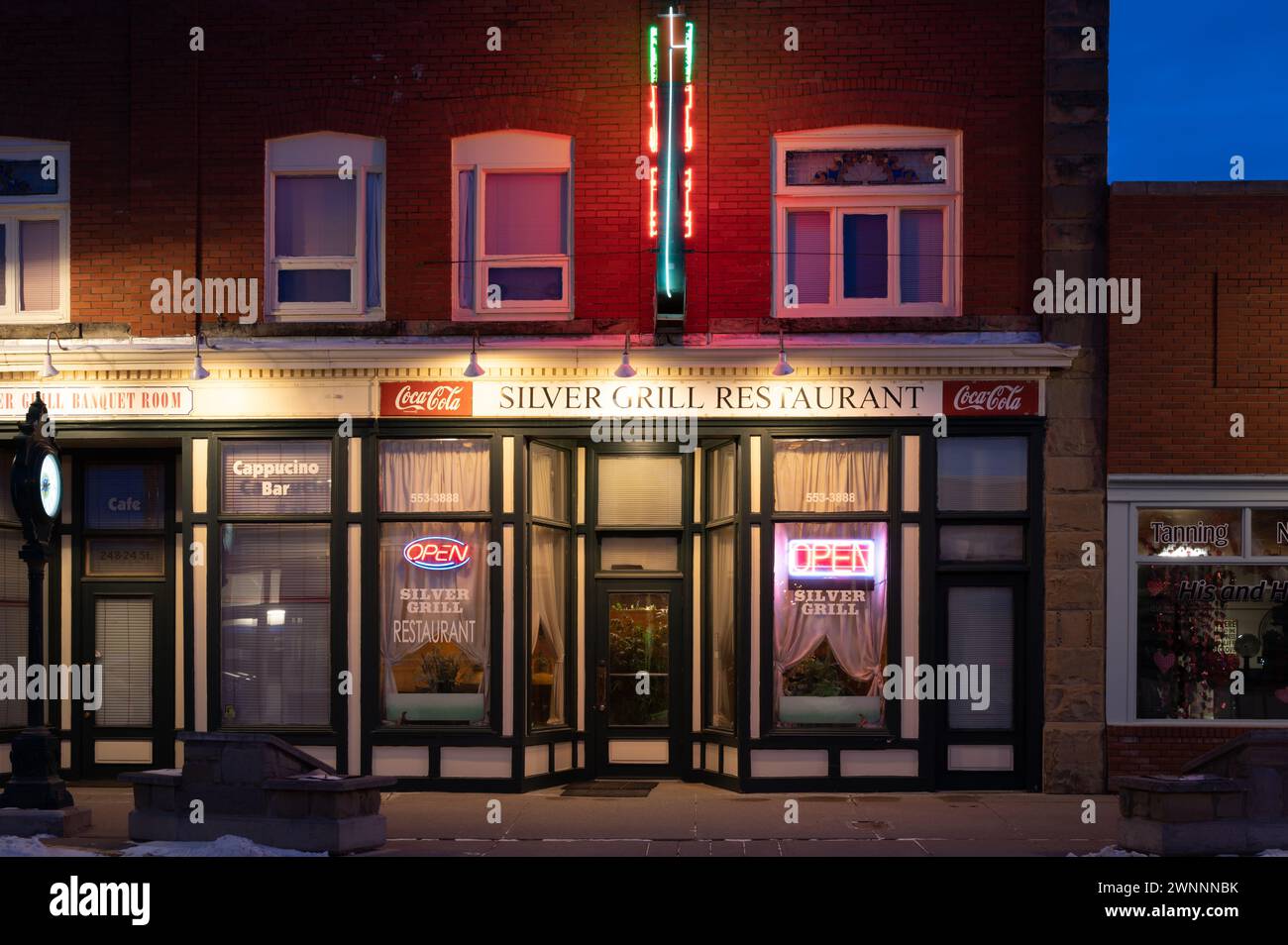 Fort MacLeod, Alberta February 18, 2024 Silver Grill Restaurant in