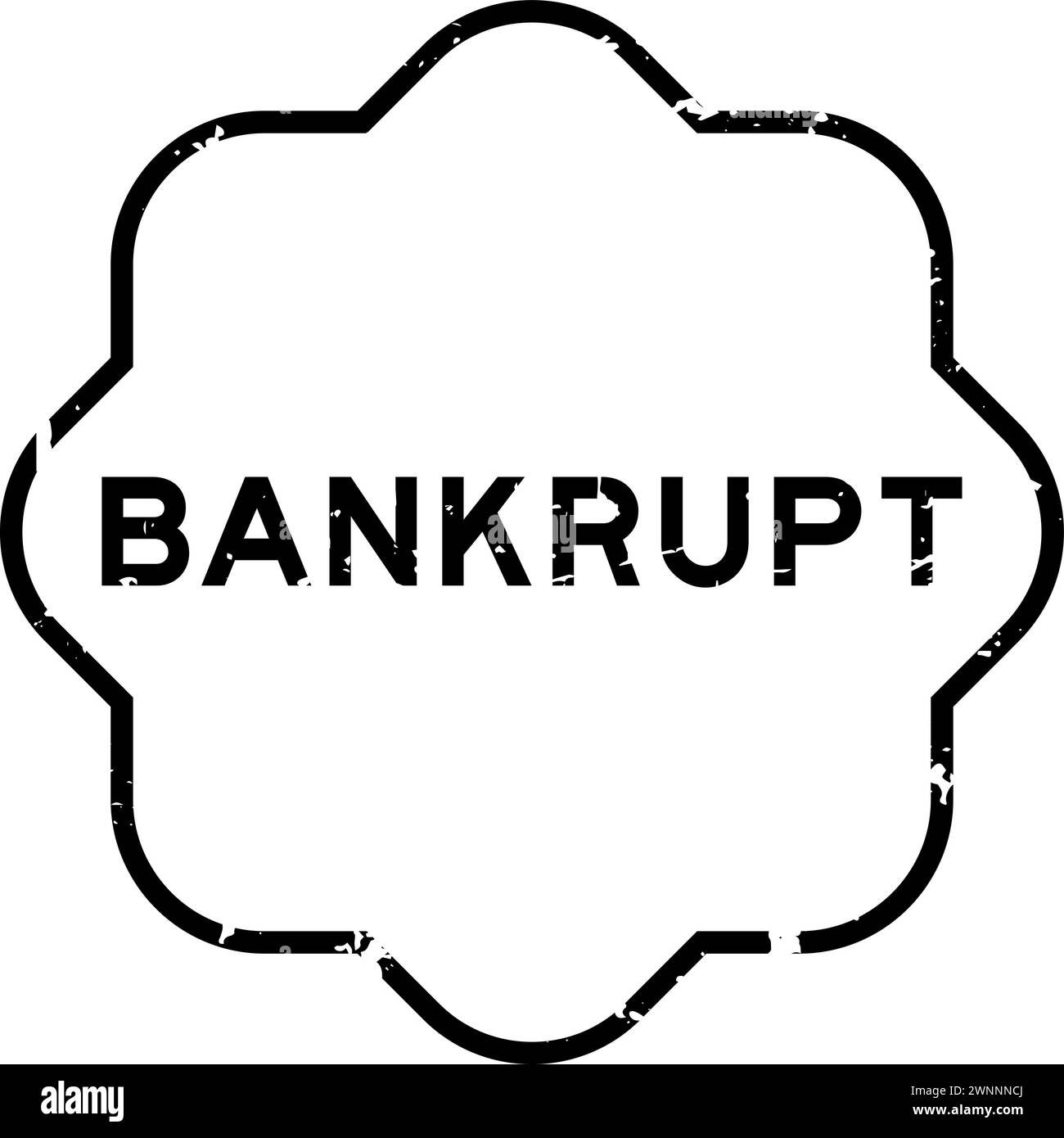 Grunge black bankrupt word rubber seal stamp on white background Stock Vector