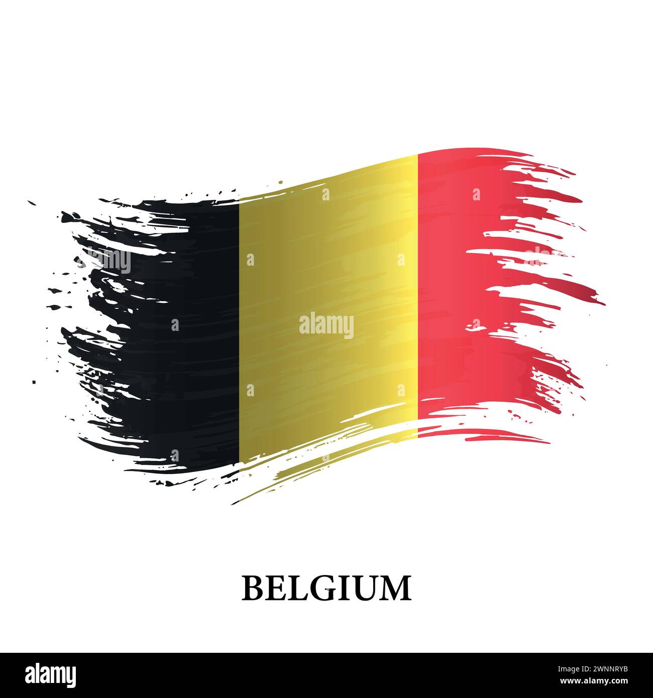 Grunge flag of Belgium, brush stroke vector background Stock Vector ...