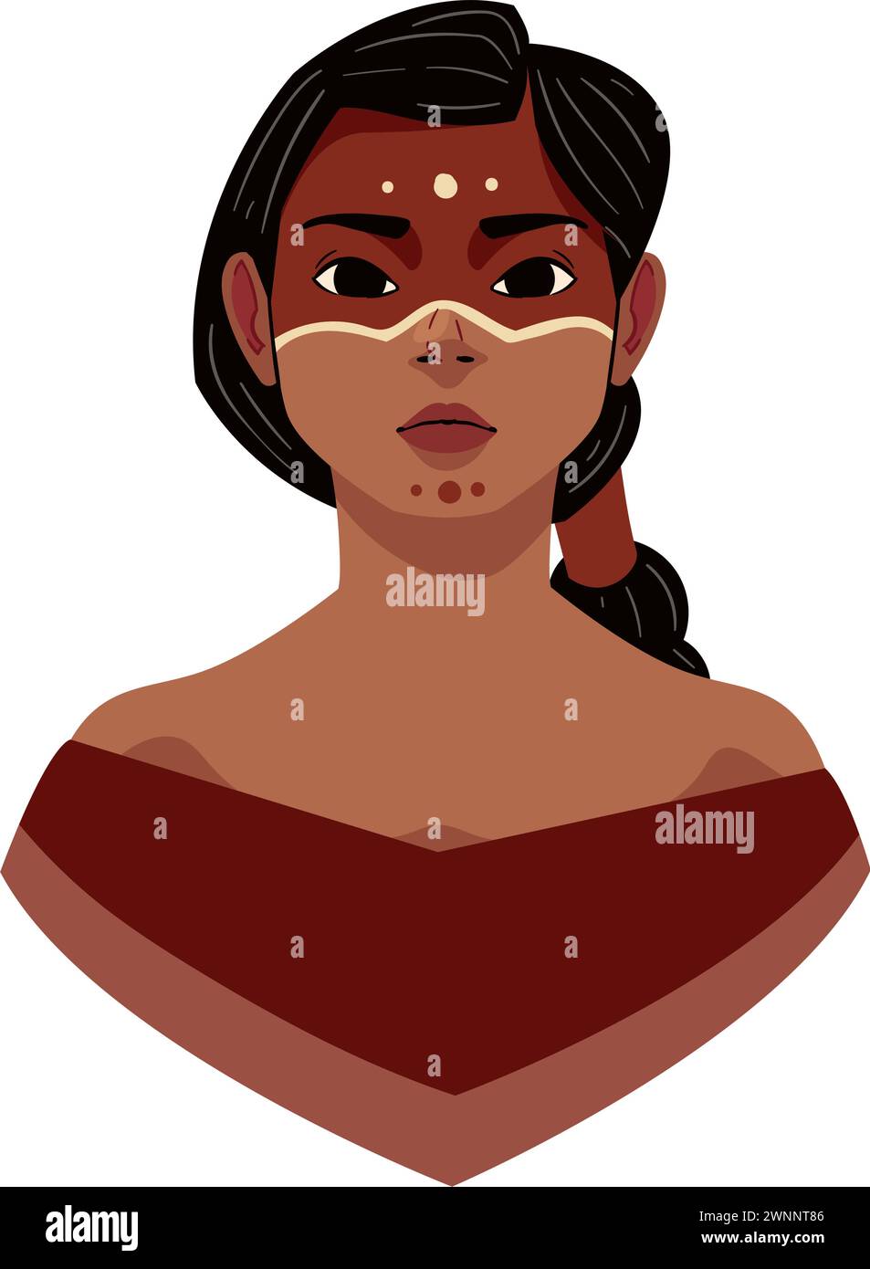 native american girl portrait Stock Vector Image & Art - Alamy