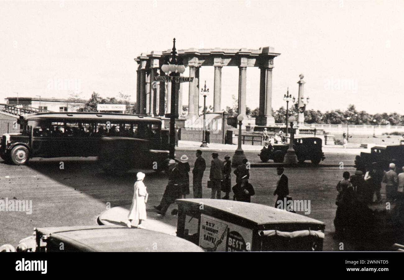 Photo taken from the album of an italian Jewish family (Jarach) travelling to  the international Expo of Chicago back in the summer of 1933. The picture shows their sightseeing of the city of Chicago Stock Photo