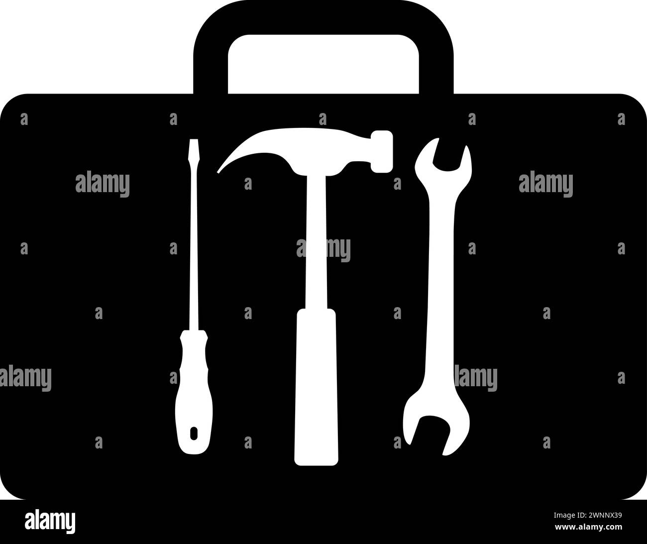 Silhouette of Repair Kit Icon in Flat Style Stock Vector Image & Art ...